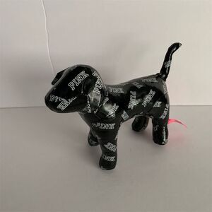 Victoria's Secret PINK Black & White Vinyl Dog Plush‎ Limited Edition